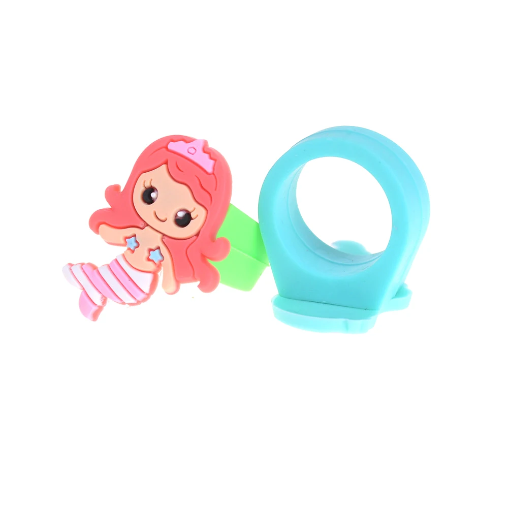 1 шт. милые детские вечерние кольца с милым рисунком русалки для маленьких