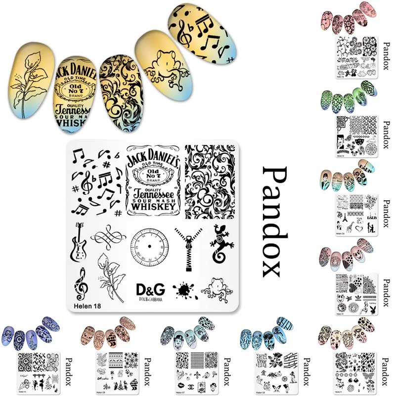 2019 Новая серия пластин для стемпинга трафарет ногтей фотошаблон пластины