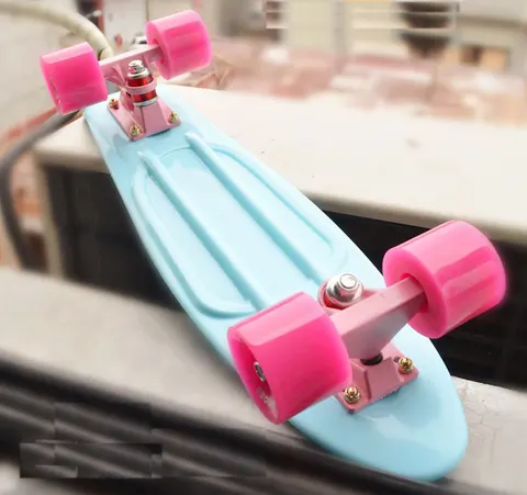 Скейтборд Pastel Mini Cruiser, скейтборд 22 дюйма, ретро Лонгборд, полная яркость, мигание, для девочек и мальчиков