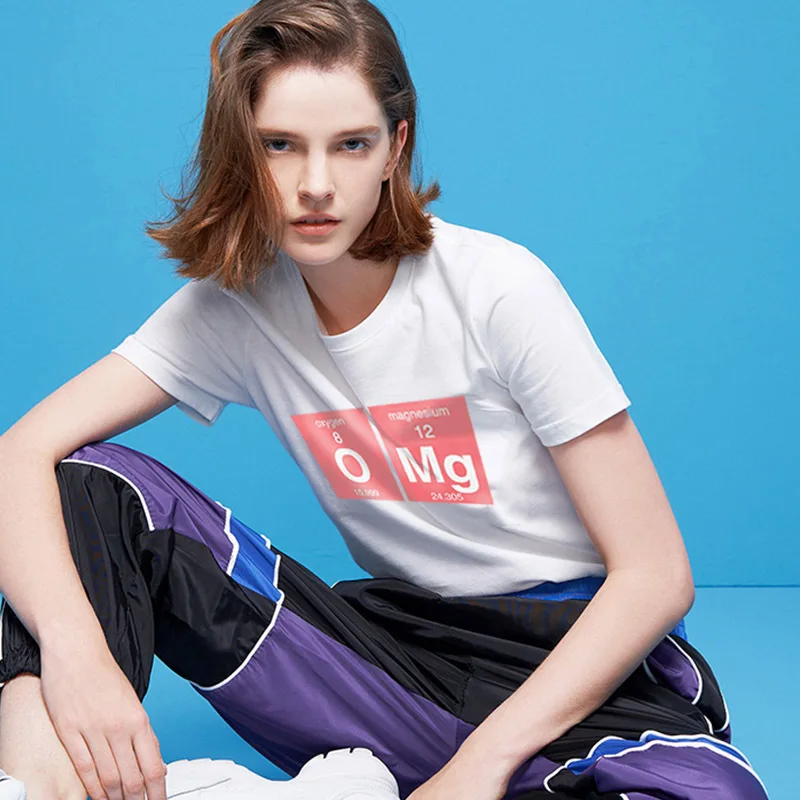 С принтом из 100% хлопка футболка Женская Повседневная Большие размерышка S 5XL хип