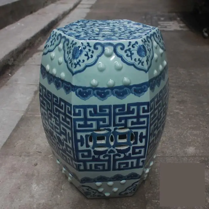 Цзиндэчжэнь керамический табурет фарфоровый античный синий и белый