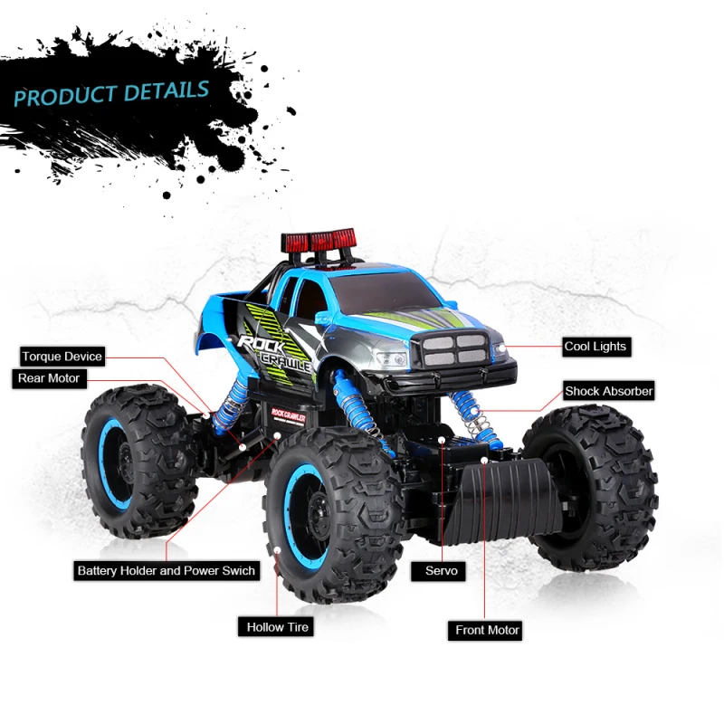 2 4G 2CH 1:14 масштаб 4WD высокоскоростной автомобиль с дистанционным управлением Рок