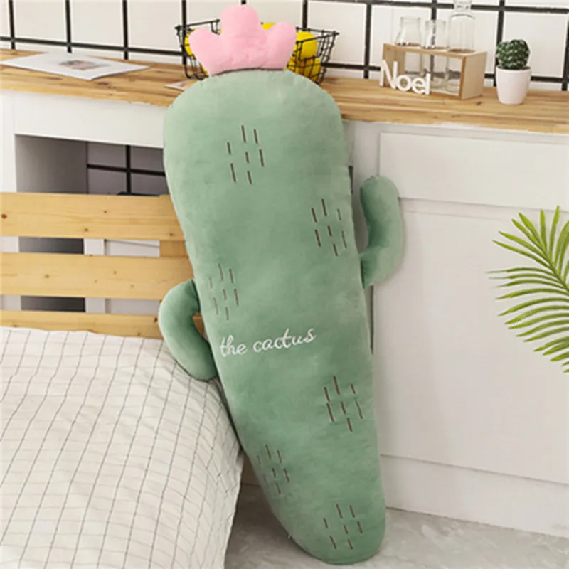 cactus Симпатичные Подушка в форме фрукта кукла морковь клубника, ананас "Кукуруза" Спящая Длинная Подушка кровать кукла плюшевые игрушки куклы девушки день рожденье подруги подарок - Цвет: cactus