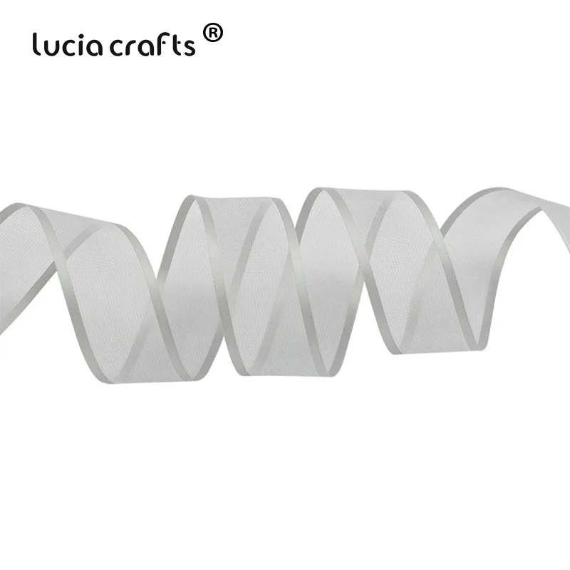 C11 Grey Lucia crafts 10 ярдов/10/15/25 мм ленты из органзы, украшение для свадьбы, дома Декор DIY Швейные подарочная упаковка ручной работы аксессуары P0431 - Цвет: C11 Grey