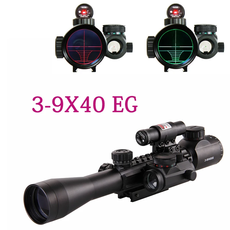 3 9X40EG охотничий оптический прицел высокого качества красный/зеленый с подсветкой
