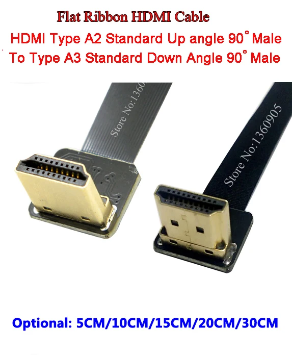 

Мягкий кабель HDMI 5 см/10 см/15 см/20 см/30 см плоский ленточный Тип A2 Штекерный вверх-вниз Стандартный Тип A3 Мужской мягкий гибкий кабель FPV