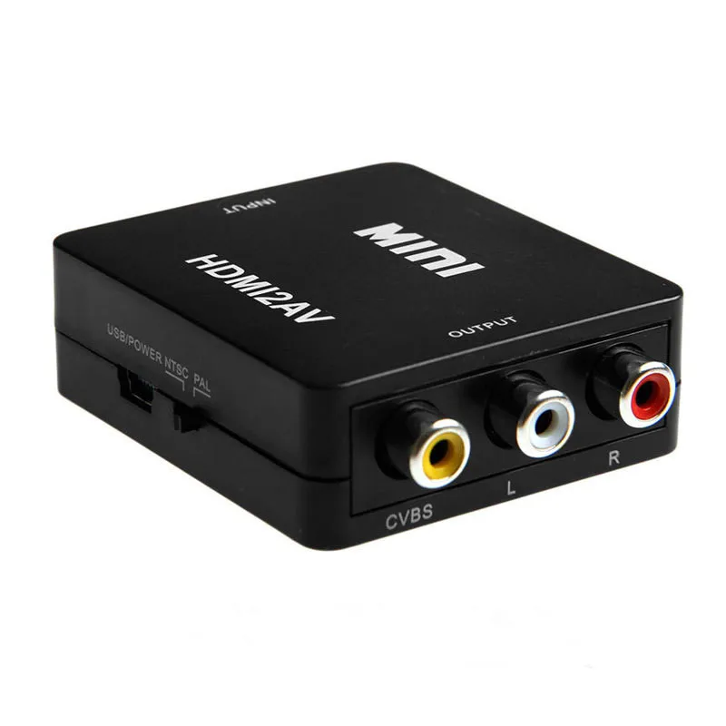 HDMI К AV скейлер адаптер HD видео конвертер коробка HDMI к RCA AV/CVSB L/R видео 1080P HDMI2AV Поддержка NTSC PAL