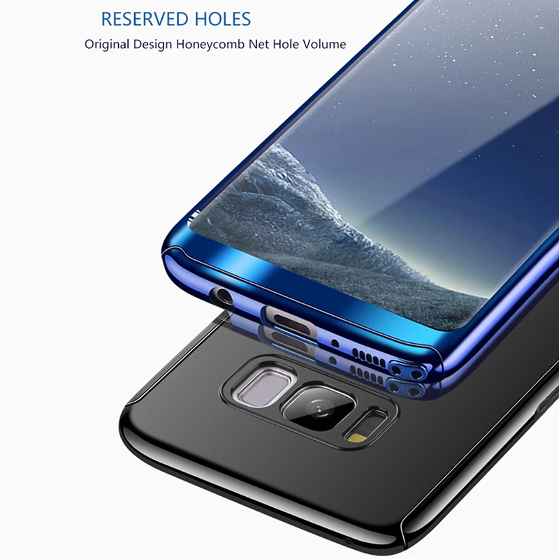 Роскошный зеркальный чехол с покрытием 360 для Samsung Galaxy S10 S9 Plus Note 8 9 противоударный