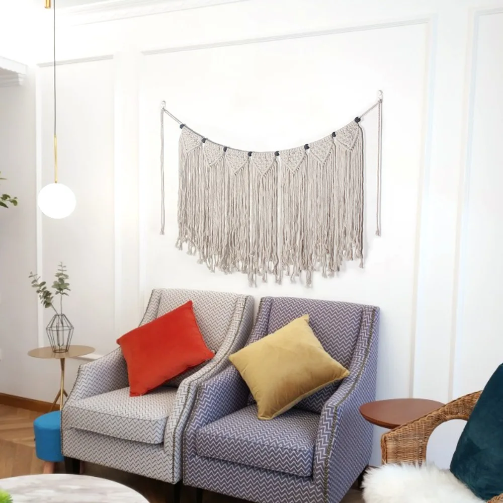 Большой макраме стены искусства ручной работы окрашенный настенный гобелен