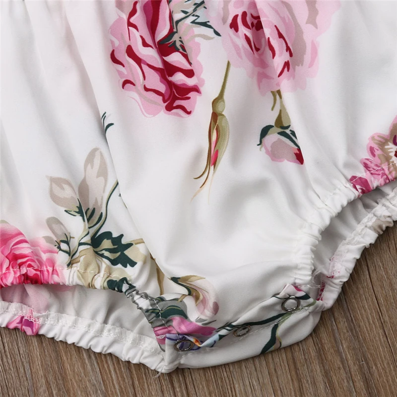 Боди для новорожденных девочек с розами летний белый комбинезон короткими