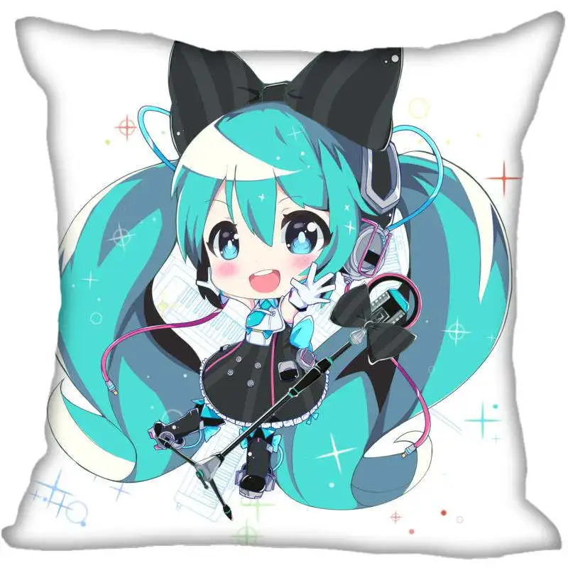 Заказная декоративная наволочка Hatsune Miku квадратная Наволочка на молнии 33x33,40x40,45x45 см(с одной стороны) наволочка