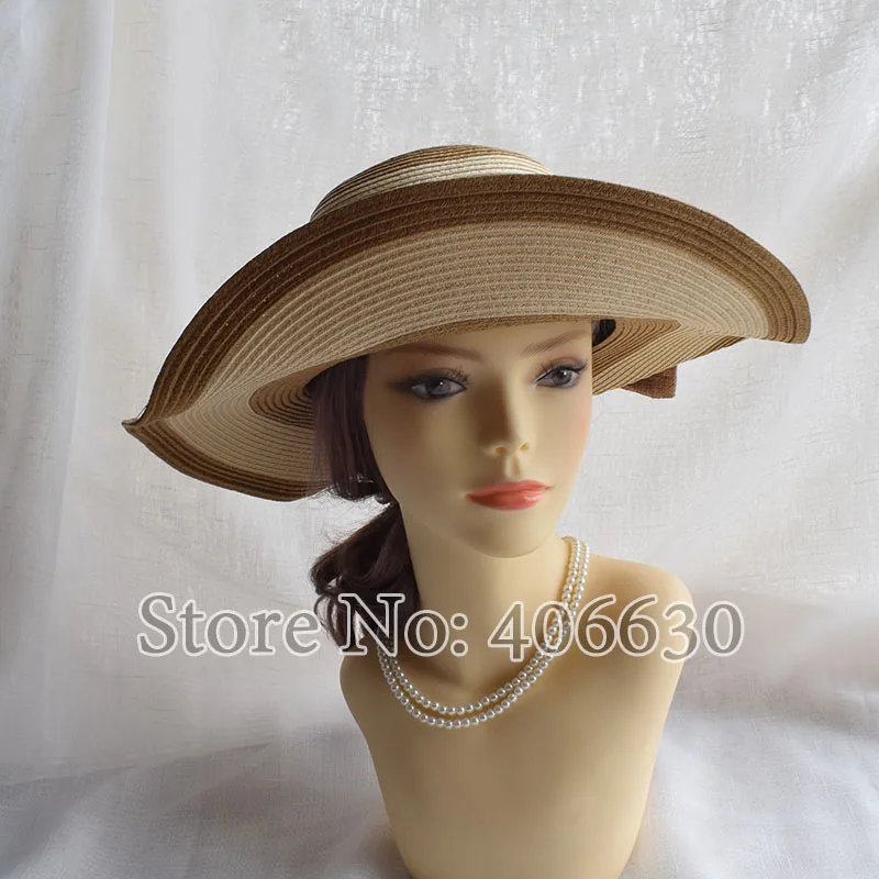 LongBaiLi Elegant Wide Brim Paper Braid Floppy Hats For Women Sun Beach Caps SADS007 | Аксессуары для одежды