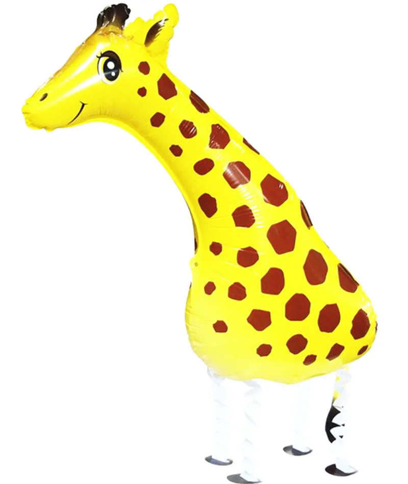 Желтый жираф фольгированный воздушный шар украшения для дня рождения аксессуары