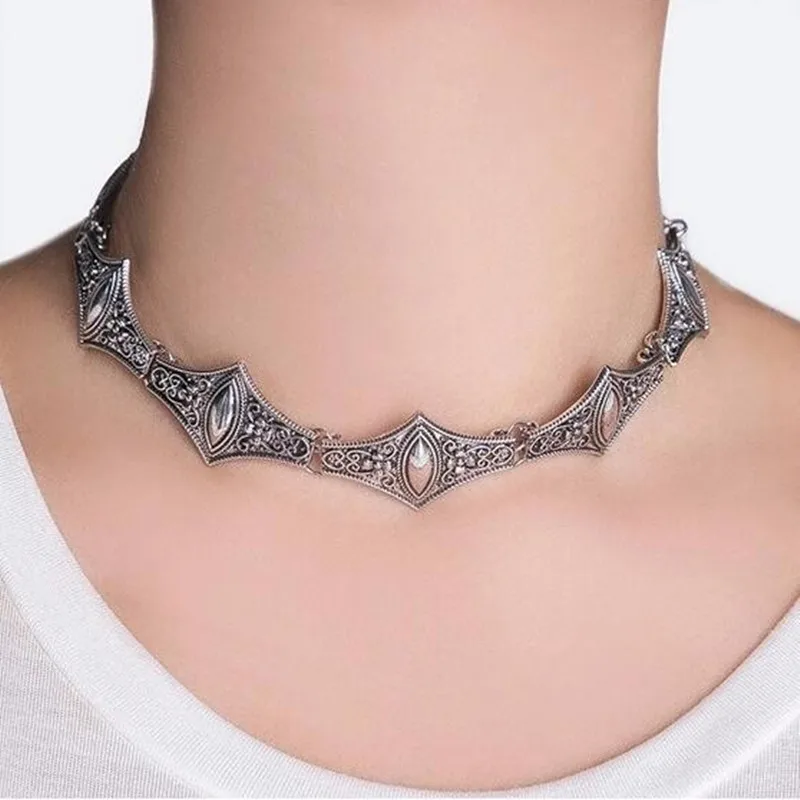 XL967 Корейское тибетское серебряное колье-чокер, массивный подарок для девушки, милое Серебряное колье с колокольчиками, ювелирное изделие, колье для женщин - Окраска металла: XL967