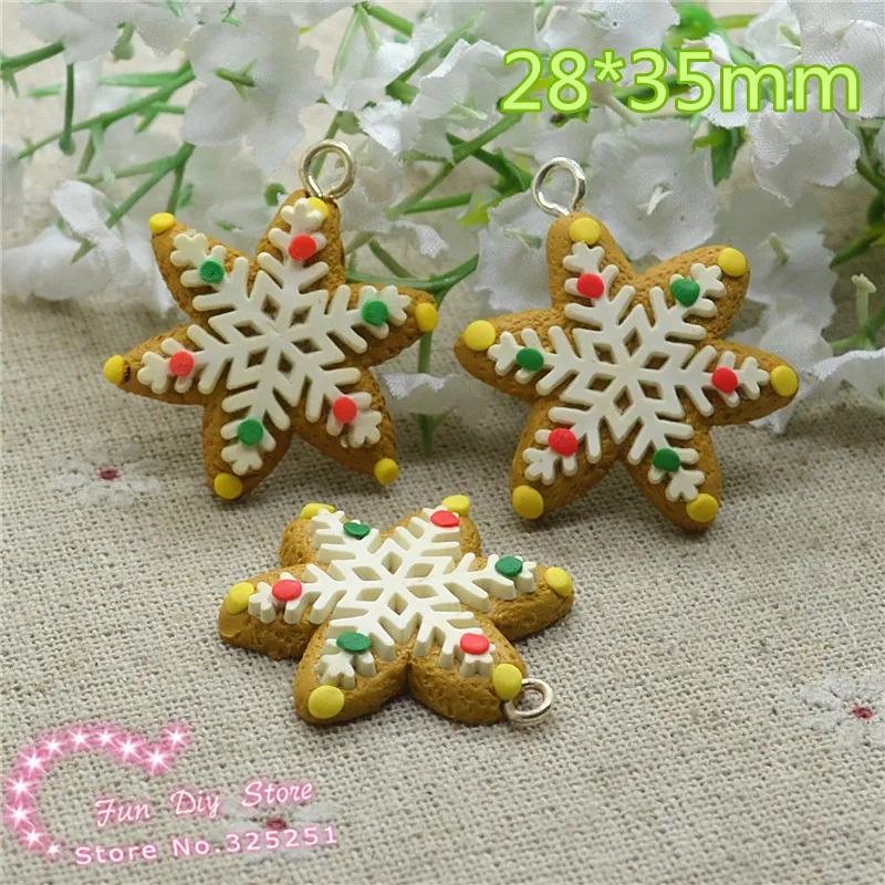 Полимерная глина Рождественский снег с кольцом подвеска шарм 28*35 мм 30 шт./лот | Дом
