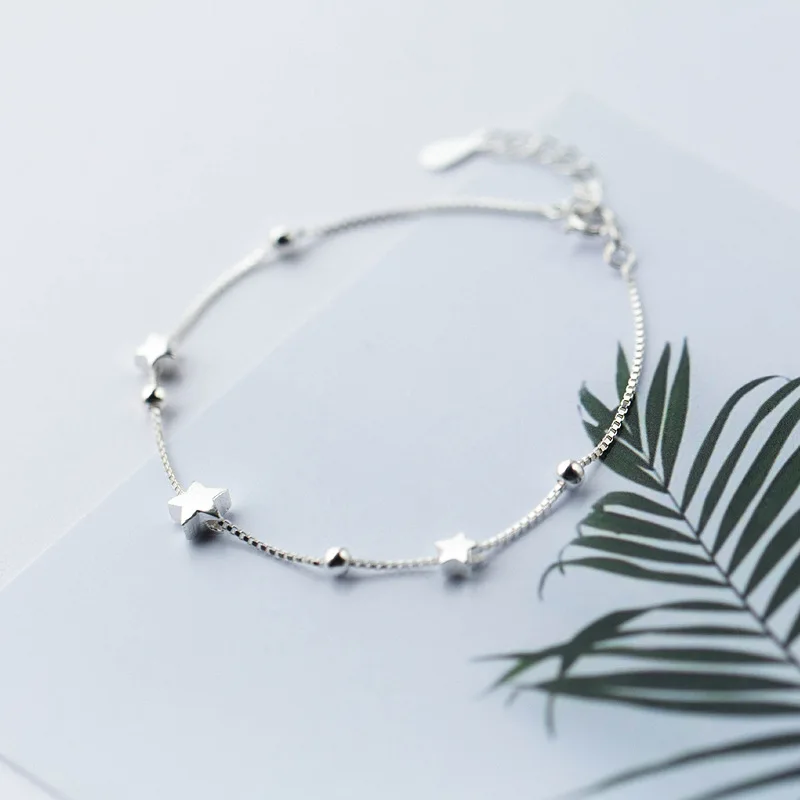 Браслет из стерлингового серебра 925 пробы цепочка в одной коробке матовая