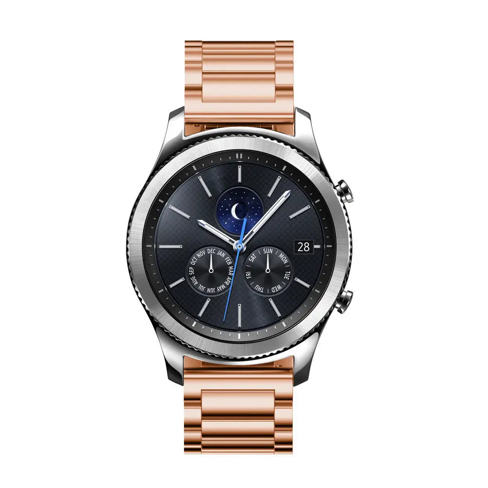 22 мм ремешок для часов из нержавеющей стали для samsung gear S3 Frontier S3 классический ремешок для Galaxy Watch 46 мм браслет с регулируемым инструментом