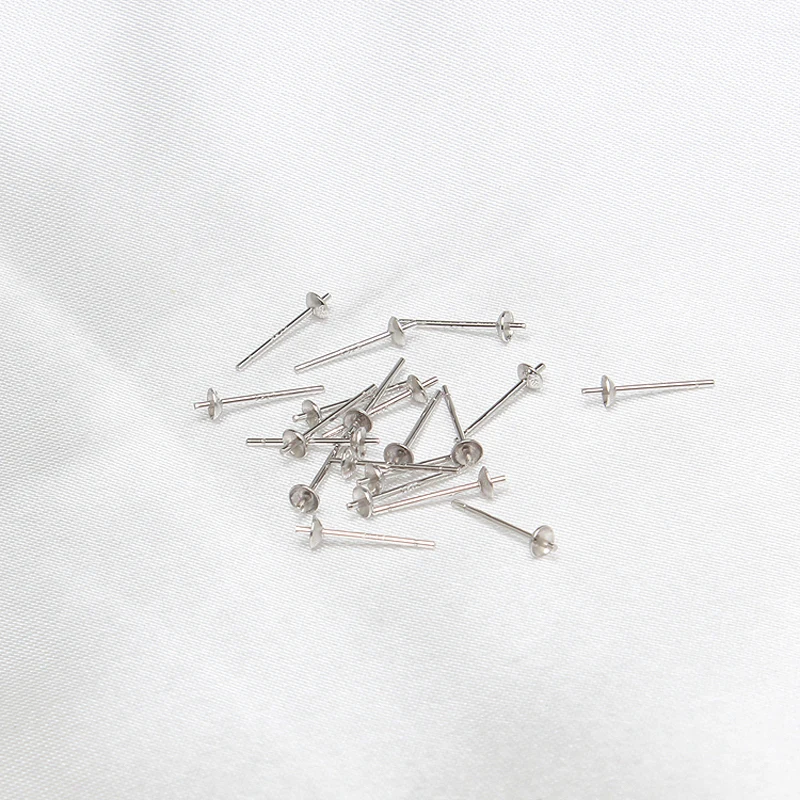 10 pairs Fashion 925 Silver Pearl Stud Earrings Accessory simple paragraph Suitable for any size pearl Jewelry or crystal | Украшения и