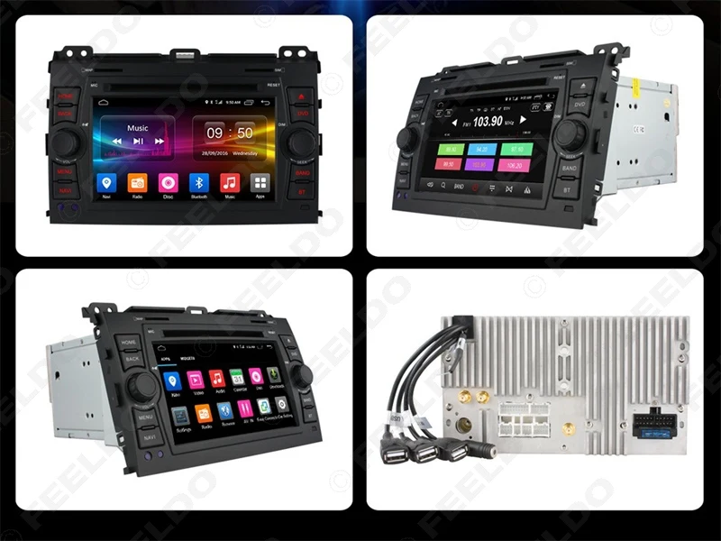 FEELDO 7 &quotAndroid 6 0 (64 бит) DDR3 2G/16G/4G LTE четырехъядерный автомобильный 2G/4G DVD GPS радио