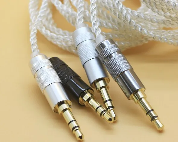 diy earphone wire male to 3.5mm headphne cable silver plated 10pcs |