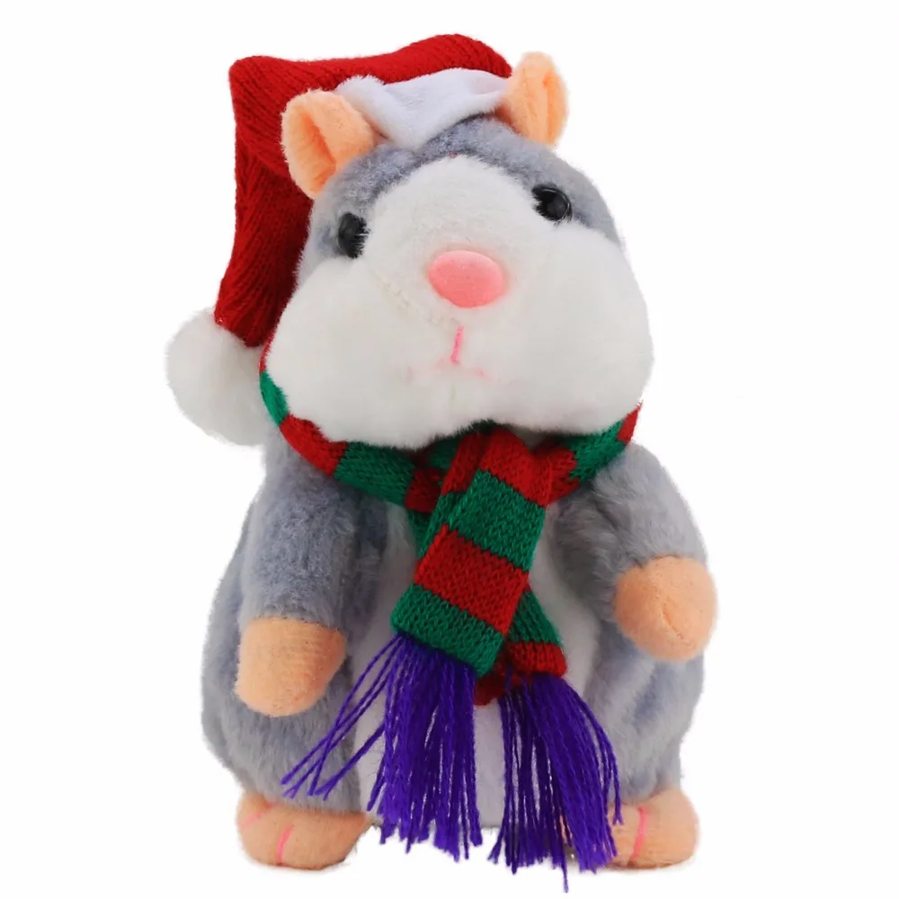 Прямая поставка Рождественский говорящий хомяк плюшевая игрушка звук Запись