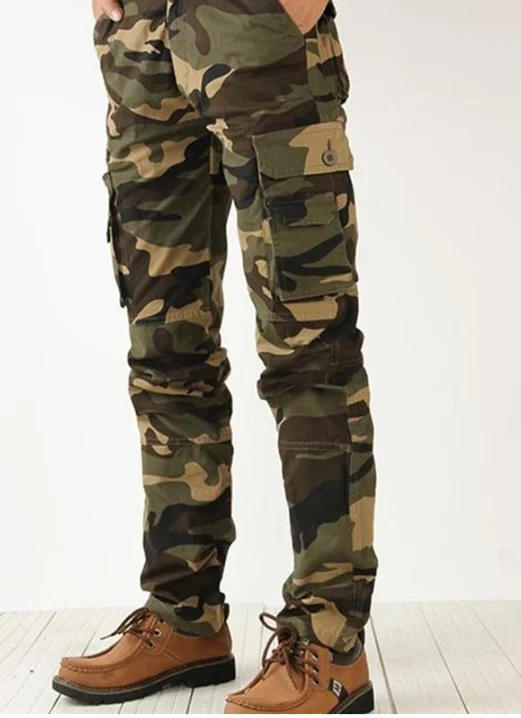 Мужские камуфляжные брюки-карго черные в стиле пэчворк для активного отдыха