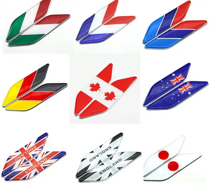5 pairs Aluminum Alloy National Japan Flags Car-styling Emblems Decorations Flag Car Side Stickers Badge Accessory | Автомобили и