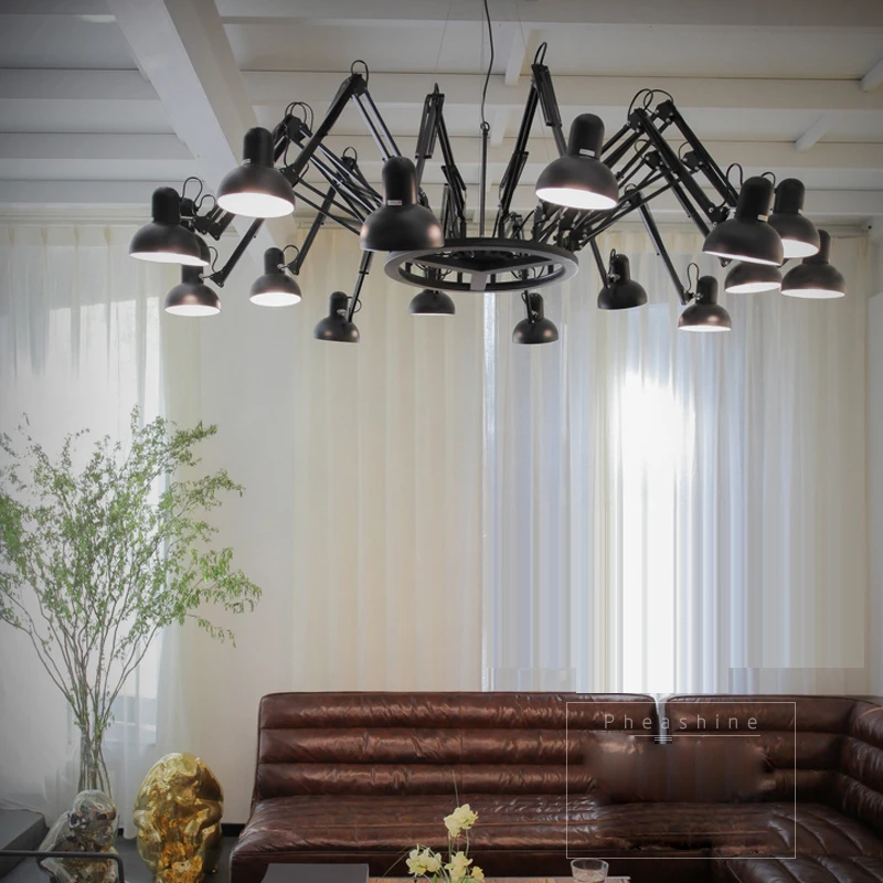 Винтажные подвесные лампы в стиле ретро черный и белый паук E27 G80 110 В переменного