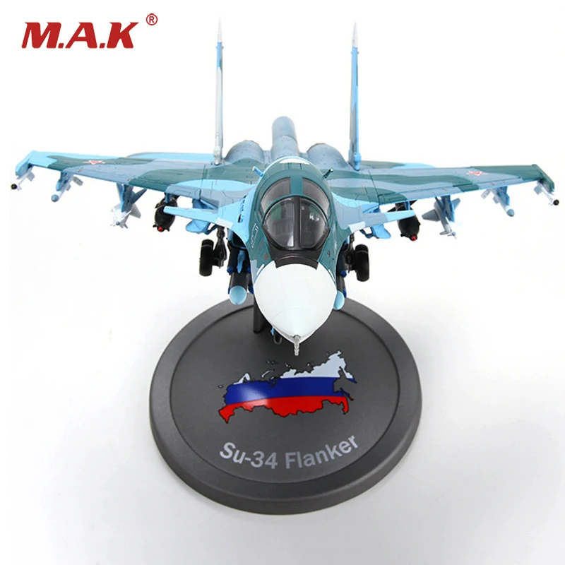 Коллекционная 1/72 сухой Su-34 с трёхмерными чертёжами Утконос бомбер статического su34 сплава литья под давлением игрушка Air Force с трёхмерными чертёжами детские подарки