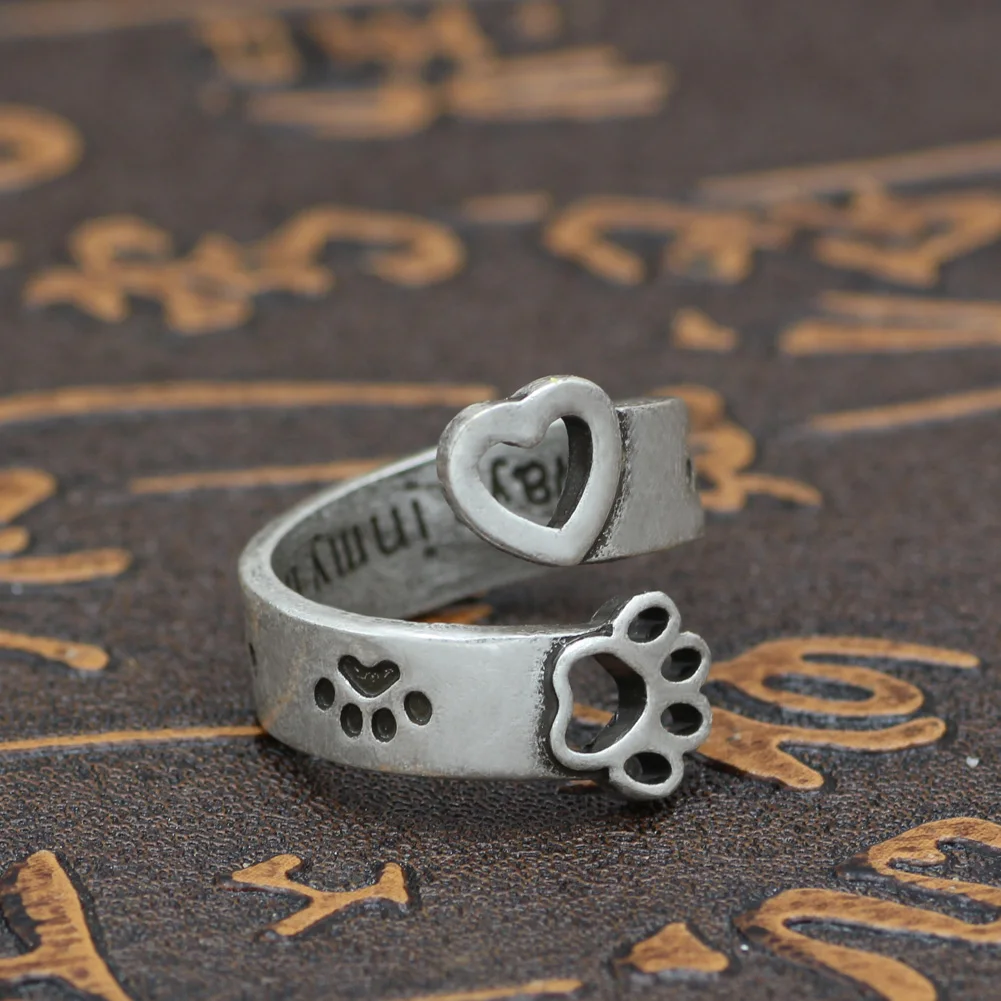 Простые крошечные кольца с принтом лап животных модные милые эмалью вы всегда