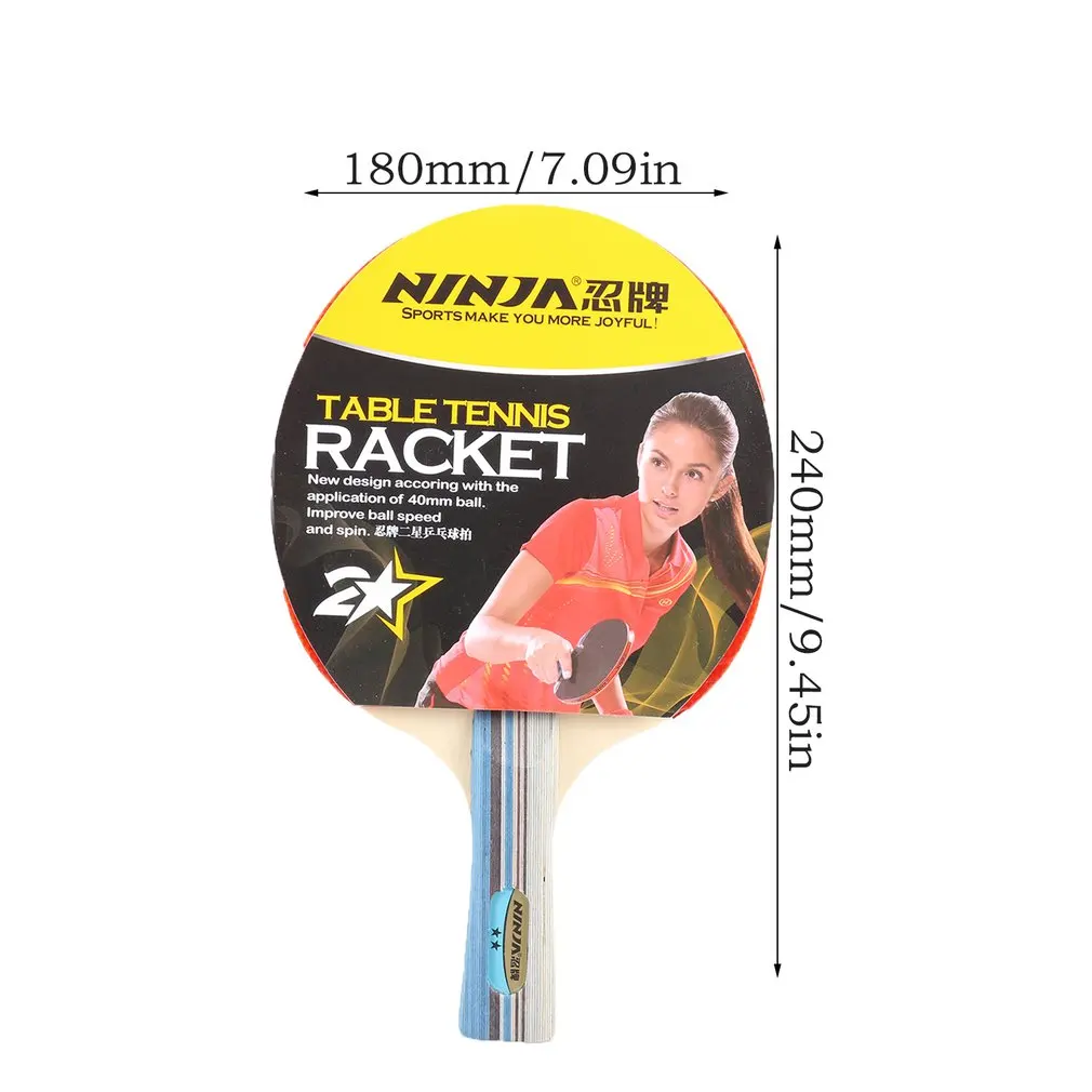 2002 Table Tennis Racket Ping Pong Paddle Short Or Long Handle Training With 2 Balls For Entertainment | Спорт и развлечения