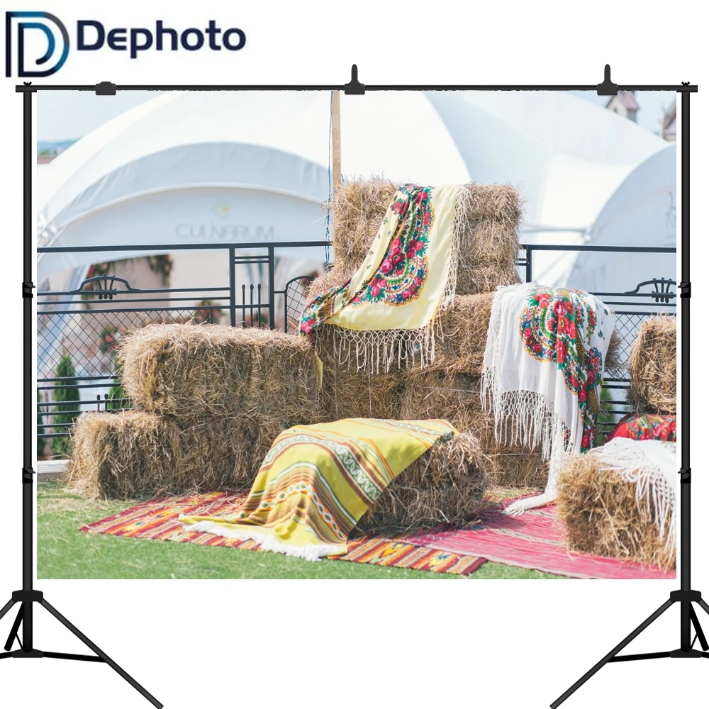 Dephoto Photography Backdrops Straw Haystack Blanket Background Computed printed Children for photo studio | Электроника