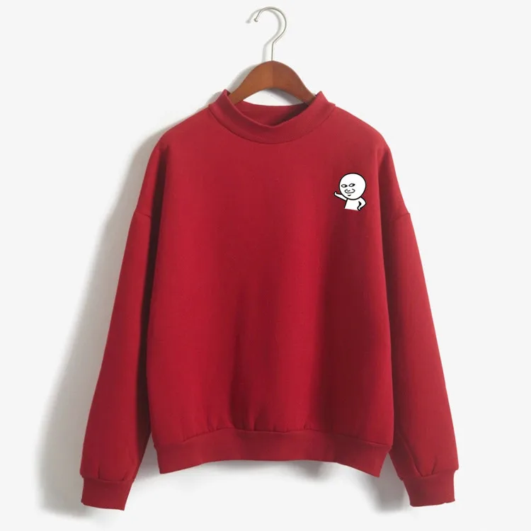 

2019 Fashion Autumn Women Fleece Loose Cute Print Casual Hoodies O-neck Long Sleeve Pullover Moletom Harajuku Kawaii Sweatshirts
