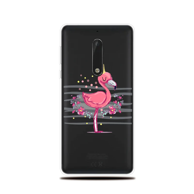 Силиконовый чехол для Nokia 1 2 3 5 6 7 8 X5 X6 X7 с рисунком фламинго Plus телефона |