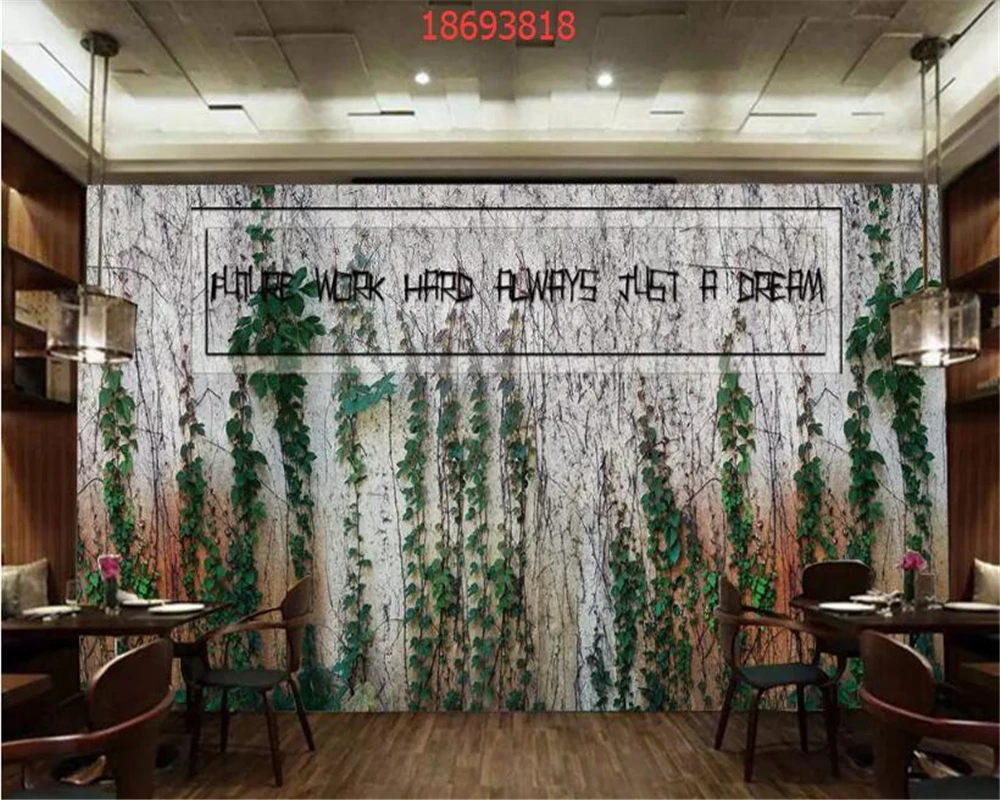 Beibehang пользовательский размер ретро ностальгическая кирпичная стена с зелеными