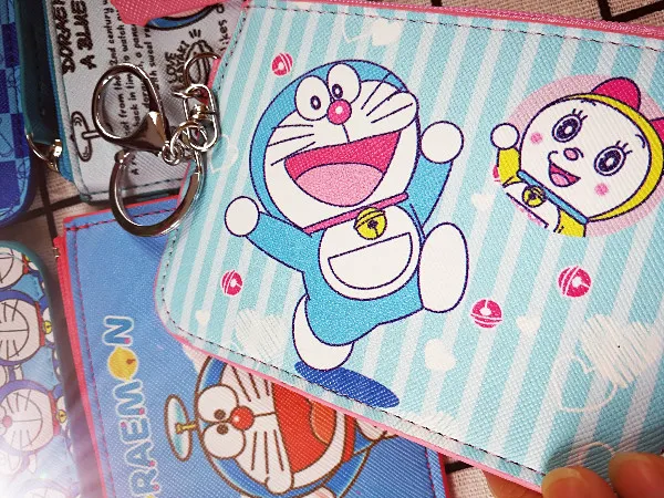 IVYYE 1 шт. Doraemon аниме плюшевый держатель для карт PU мультфильм Кредитные ID сумки на молнии монета автобус карты Кошелек Дети Девочки Подарки Новинка