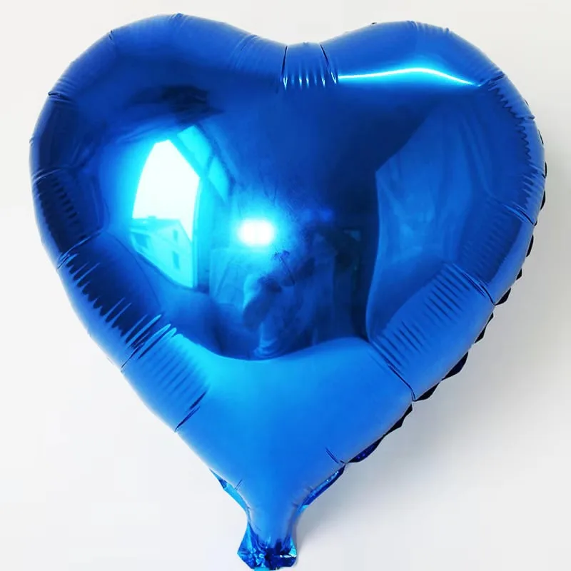 5 шт. 5/10/18 дюймов сердце воздушный шарик из фольги в форме счастливой День Рождения Декоративные гелиевые шарики, свадьбы, праздника, балон вечерние поставки - Цвет: deep blue