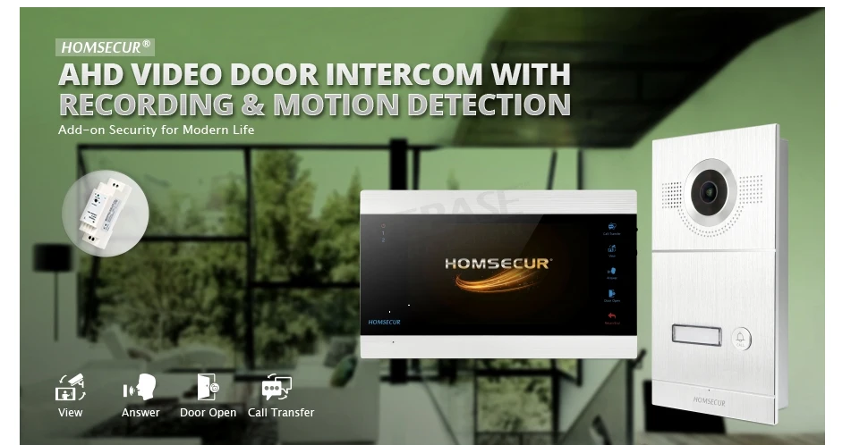 HOMSECUR " проводной видео домофон система вызова 1.3MP с серебряной камерой заподлицо IP65 ИК Ночное Видение