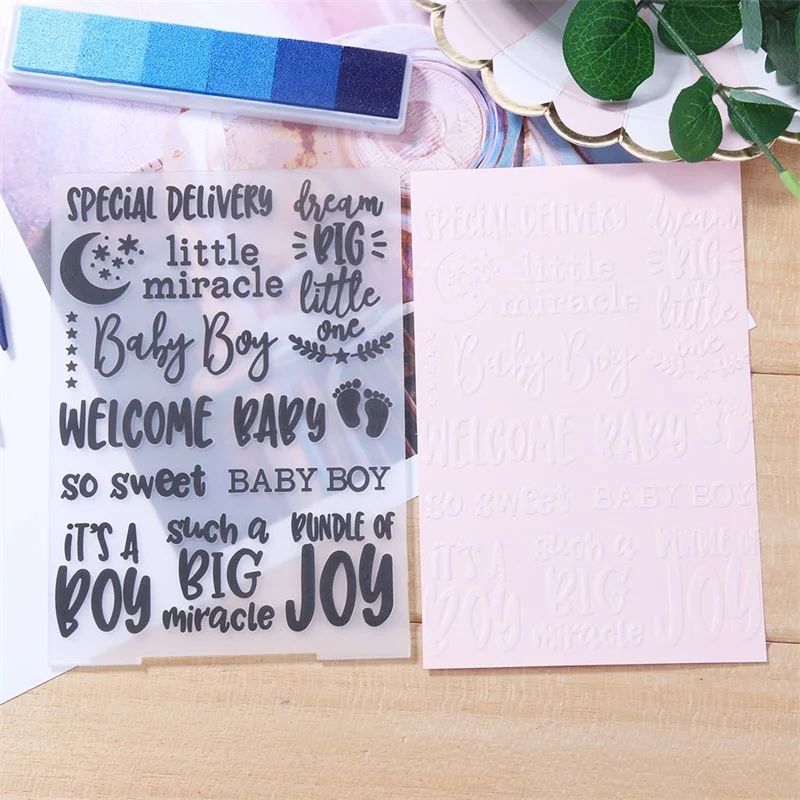 Добро пожаловать Детские слова для мальчиков пластиковые шаблоны ремесла папки