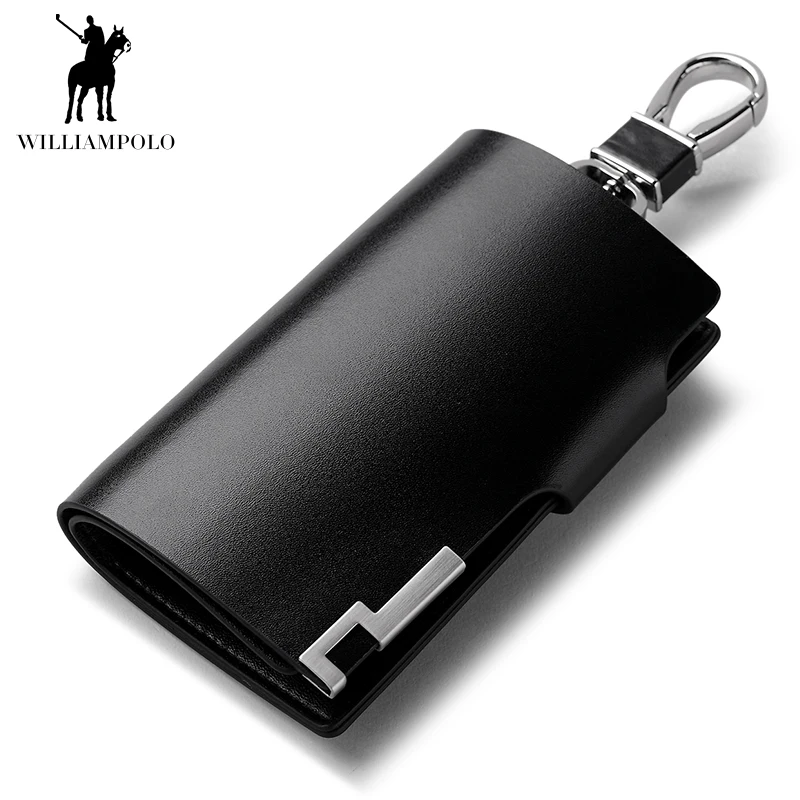 Wilampolo, люксовый бренд, Автомобильный ключ, кошелек, для мужчин, с застежкой, натуральная кожа, деловой, внутренний, для монет, карман, на молнии, мужской