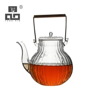 tangpin heat resistant glass teapot boiling kettle for flower tea pot glass tea set drinkware 600ml