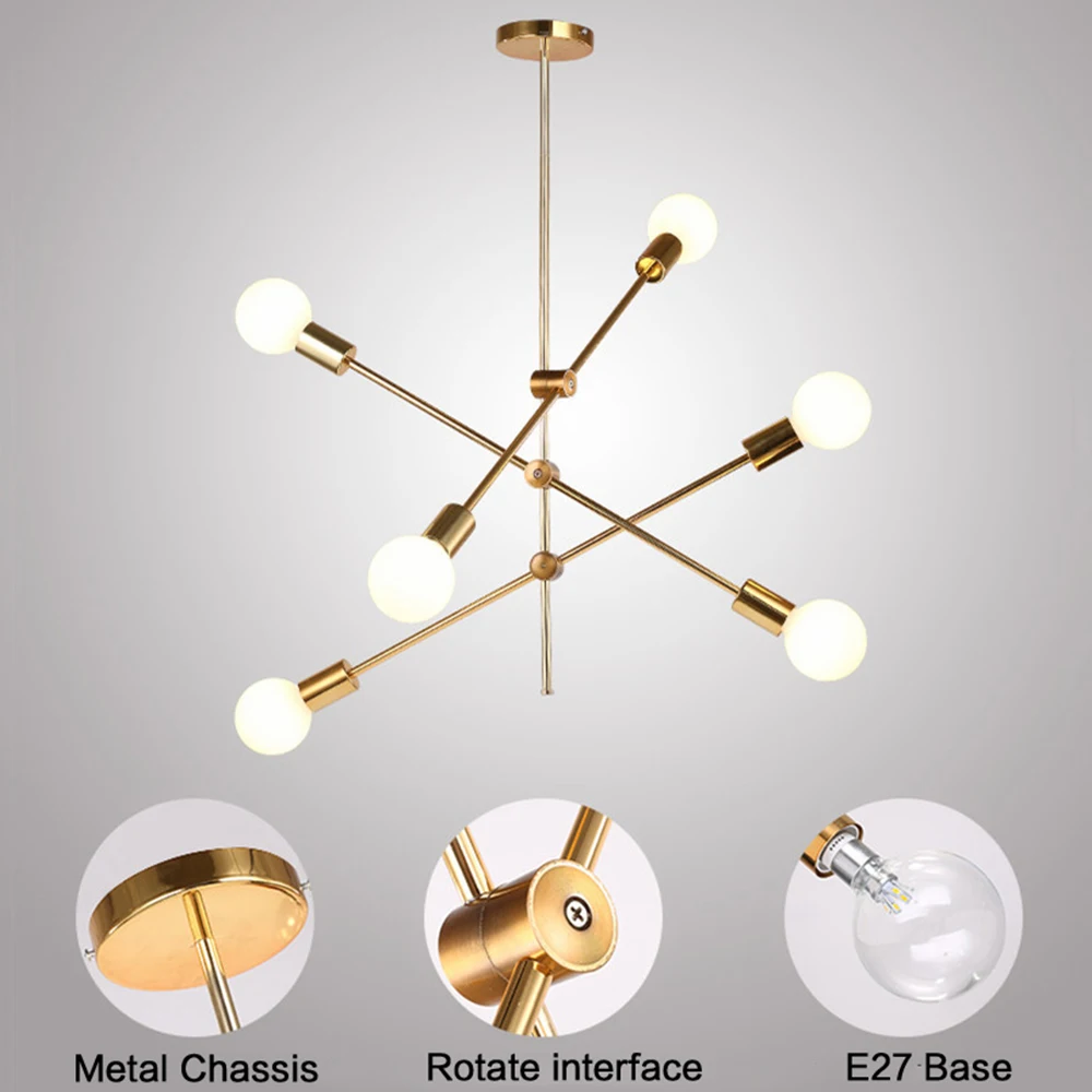 Современный подвесной светильник скандинавский простой золотой черный для