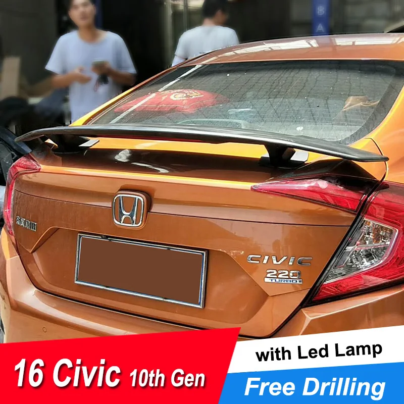 JNCFORURC Задняя Крышка багажника автомобиля Спойлеры крылья для Honda Civic 2016 17 18 Седан 4