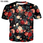 YX GIRL 2018 летняя новая мода 3d Футболка с принтом розпионов Ретро стиль футболки для мужчинженщин повседневные крутые футболки