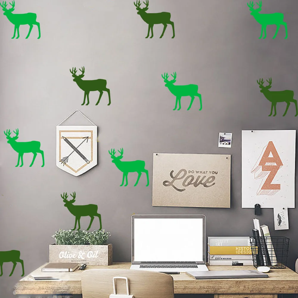 Настенная Наклейка в скандинавском стиле с изображением животных и лося для
