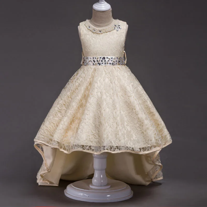 New 2021 Girls Party Dress Embroidered Formal Bridesmaid Wedding Lace Girl Christmas Princess Ball Gown Kids Vestido 4-14 year | Детская