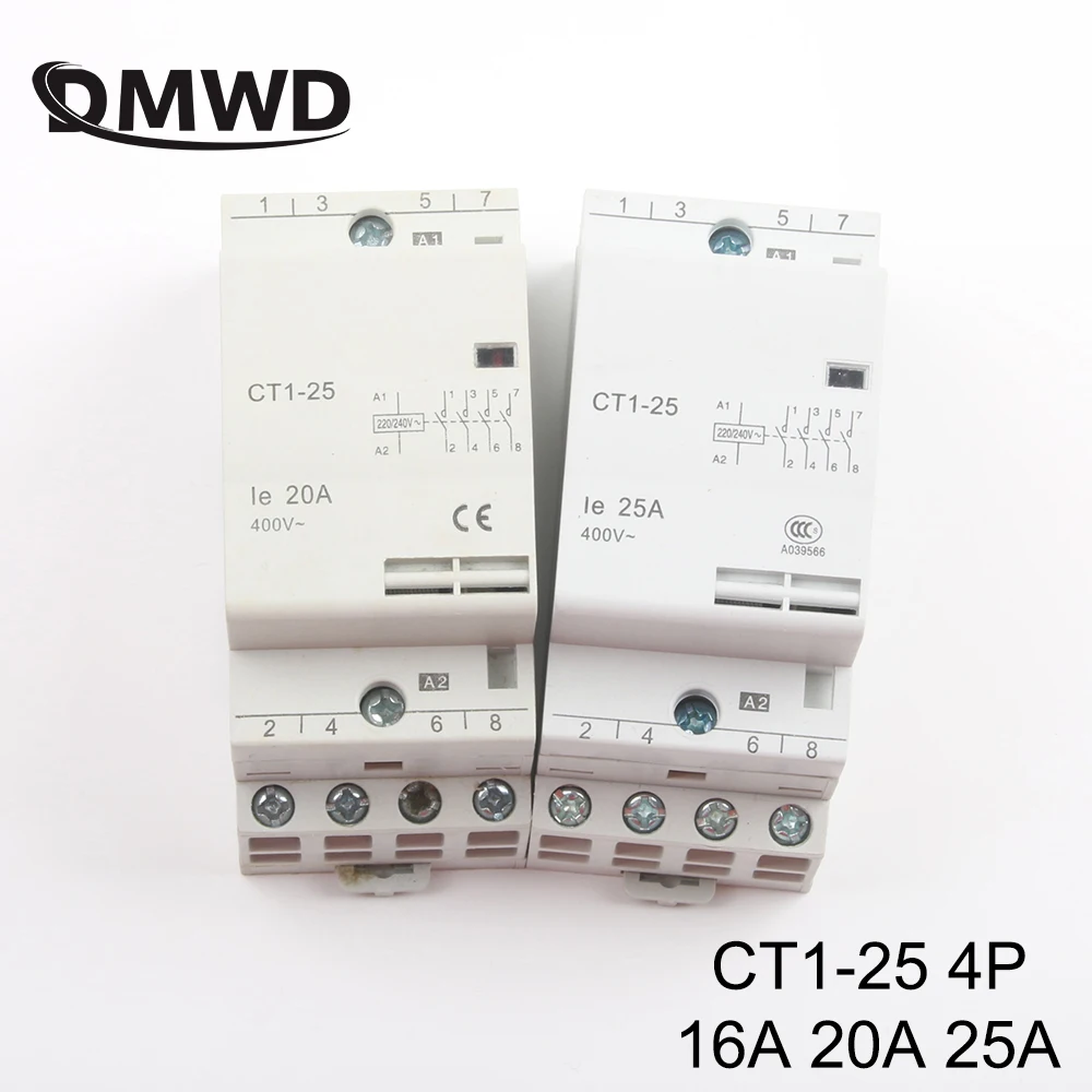 CT1-25 16A 20A 25A 4P 220 V/230 V 50/60HZ Din rail бытовой ac Контактор В соответствии с стандартом 4NO бытовой Соединительный модуль auxiliar de partida