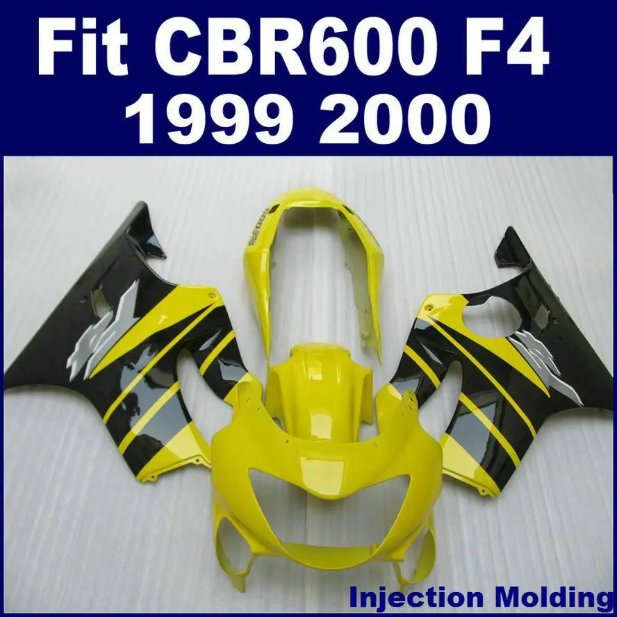 ABS пластиковый литье под давлением для HONDA CBR 600 F4 1999 2000 Желтый Черный 99 00 cbr600 f4