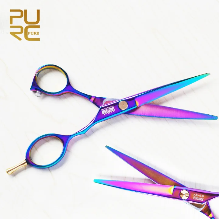 Фиолетовый Титан 6 0 дюйма Высокое качество Парикмахерские Ножницы