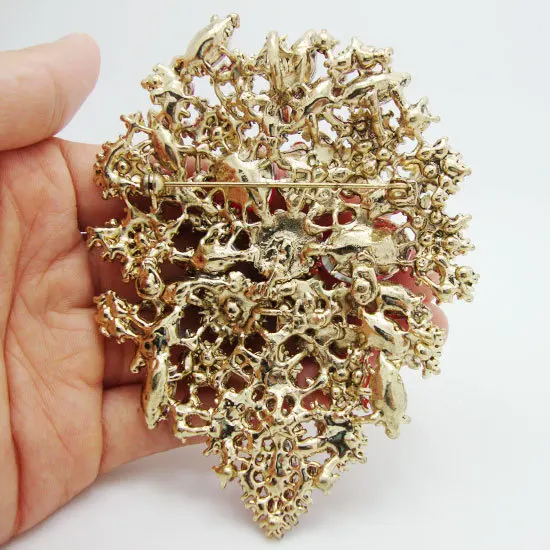 TTjewelry 3 94 &quotМода Двойные капли цветок искусство бриллиант булавка кулон розовый